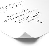 ミニマエレガントリスト好きシガーバーの結婚サイン ポスター (角)