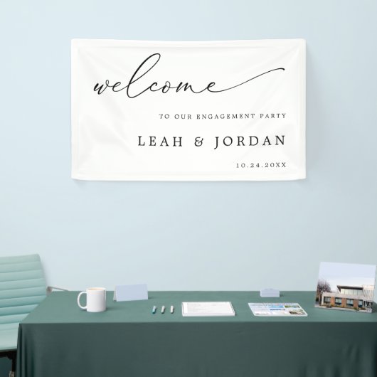 ミニマエレガントリスト婚約パーティへようこそ 横断幕 (トレードショー)