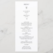 ミニマエレガントリスト式レセプション メニュー (正面)