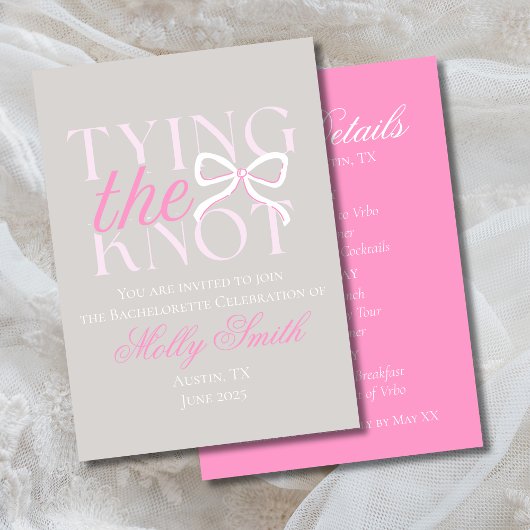 ミニマエレガントリスト彼女が結び目ブライダル 招待状