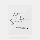 ミニマエレガントリスト愛は甘い結婚式の引き出物 アクリルサイン (正面)