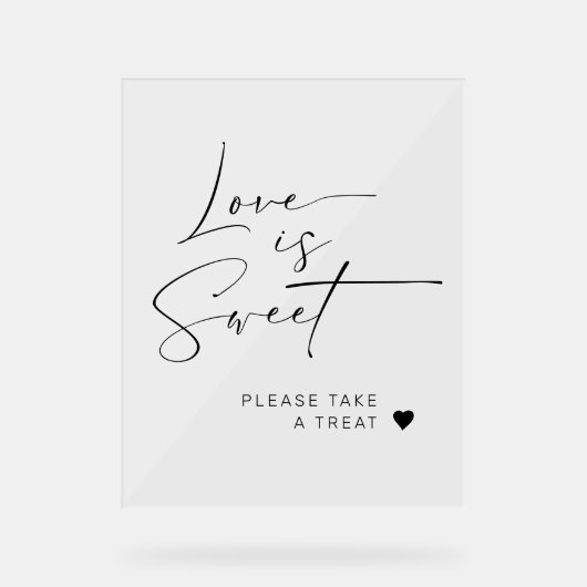 ミニマエレガントリスト愛は甘い結婚式の引き出物 アクリルサイン (正面)