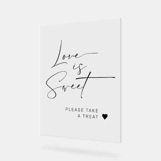 ミニマエレガントリスト愛は甘い結婚式の引き出物 アクリルサイン (傾斜)