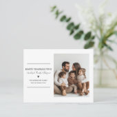 ミニマエレガントリスト感謝祭ファミリーフォトカード ポストカード (スタンド正面)