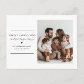 ミニマエレガントリスト感謝祭ファミリーフォトカード ポストカード (正面)