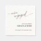 ミニマエレガントリスト我々は婚約した婚約パーティ スタンダードカクテルナプキン (正面)