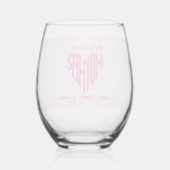 ミニマエレガントリスト我々愛ママ名前をカスタムする ステムなしワイングラス (裏面)