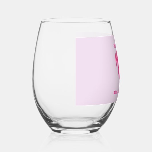 ミニマエレガントリスト我々愛ママ名前をカスタムする ステムなしワイングラス (右)