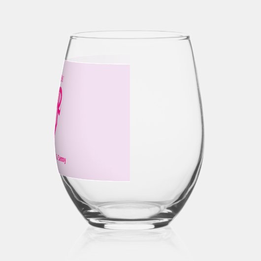 ミニマエレガントリスト我々愛ママ名前をカスタムする ステムなしワイングラス (左)