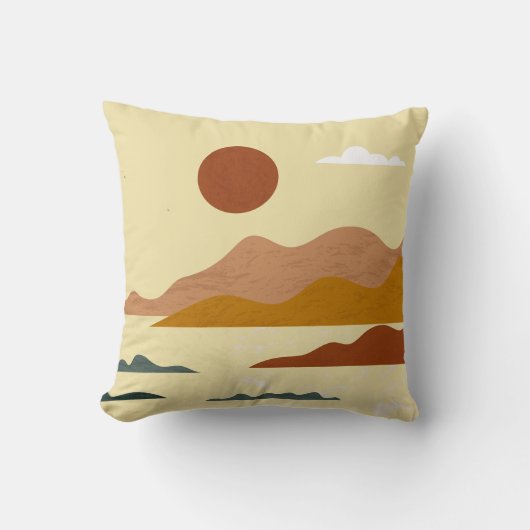 ミニマエレガントリスト手描き抽象芸術横 クッション (正面)