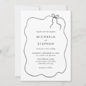 ミニマエレガントリスト手描き結婚の 招待状 (正面)