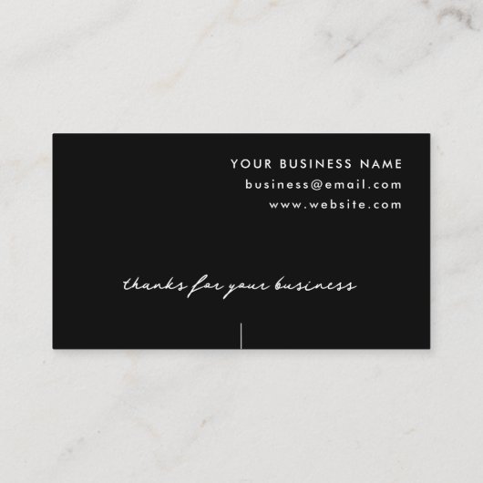 ミニマエレガントリスト手書き感謝黒 割引カード (裏面)