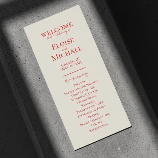 ミニマエレガントリスト手書き結婚式 プログラム