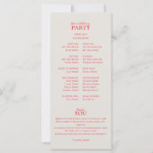 ミニマエレガントリスト手書き結婚式 プログラム (裏面)