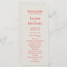 ミニマエレガントリスト手書き結婚式 プログラム