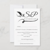 ミニマエレガントリスト手書き結婚式RSVP 出欠カード (正面)