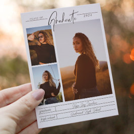 ミニマエレガントリスト数々の – 写真卒業 招待状