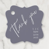 ミニマエレガントリスト暗い灰色の水色ありがとう フェイバータグ (正面)