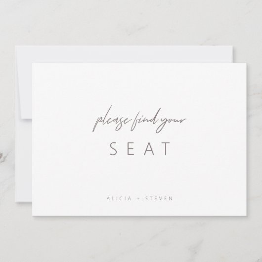 ミニマエレガントリスト書があなたの座席の看板を見つける (正面)