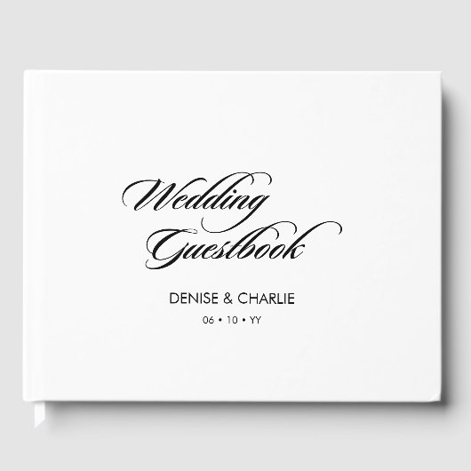 ミニマエレガントリスト書ホワ結婚イト ゲストブック (正面)