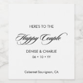 ミニマエレガントリスト書ホワ結婚イト ワインラベル (シングルラベル)