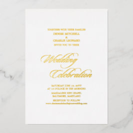 ミニマエレガントリスト書ホワ結婚イト 箔招待状