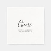 ミニマエレガントリスト書結婚の応援 スタンダードカクテルナプキン (正面)