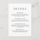 ミニマエレガントリスト書結婚の詳細 エンクロージャーカード (正面)