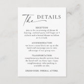 ミニマエレガントリスト書結婚の詳細 エンクロージャーカード (正面)