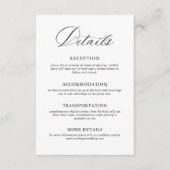 ミニマエレガントリスト書結婚の詳細 エンクロージャーカード (正面)