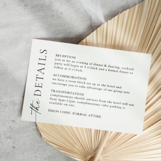 ミニマエレガントリスト書結婚の詳細 エンクロージャーカード