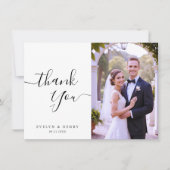 ミニマエレガントリスト書結婚文字 サンキューカード (正面)