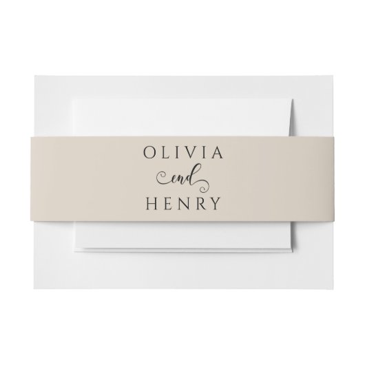 ミニマエレガントリスト書結婚文字 招待状ベリーバンド (正面例)