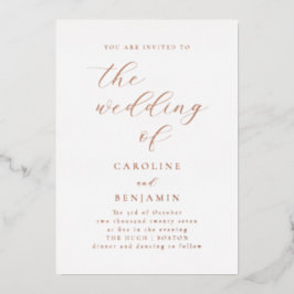 ミニマエレガントリスト書結婚道のバラ金ゴールド 箔招待状