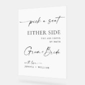 ミニマエレガントリスト書結婚道の儀式 アクリルサイン (傾斜)