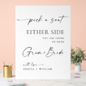 ミニマエレガントリスト書結婚道の儀式 アクリルサイン (ウェディング)