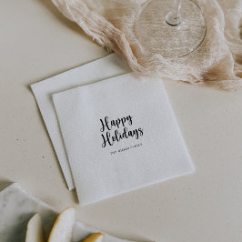 ミニマエレガントリスト書道ハッピーホリデー スタンダードカクテルナプキン