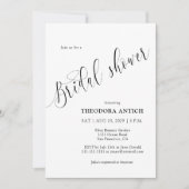ミニマエレガントリスト書道ブライダルシャワー 招待状 (正面)
