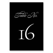 ミニマエレガントリスト書道ブラック結婚ズ テーブルナンバー (裏面)