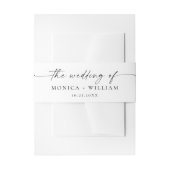 ミニマエレガントリスト書道白黒結婚ズ 招待状ベリーバンド (正面例)