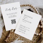 ミニマエレガントリスト書道白黒結婚ズ 招待状