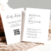 ミニマエレガントリスト書道白黒結婚ズ 招待状