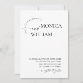 ミニマエレガントリスト書道結婚のQRコード 招待状 (正面)