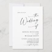 ミニマエレガントリスト書道結婚のQRコード 招待状 (正面)