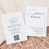 ミニマエレガントリスト書道結婚のQRコード 招待状