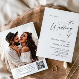 ミニマエレガントリスト書道結婚のQRコード 招待状