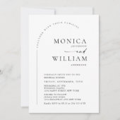 ミニマエレガントリスト書道結婚のQRコード 招待状 (正面)