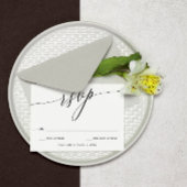 ミニマエレガントリスト書道結婚式RSVP 出欠カード