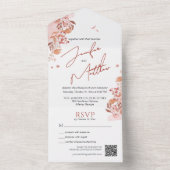 ミニマエレガントリスト書道QRコード オールインワン招待状 (内側)