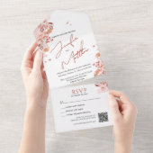 ミニマエレガントリスト書道QRコード オールインワン招待状 (貼ってはがせる)